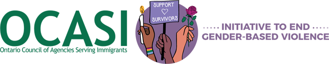 Logo of OCASI's Initiative to End Gender-Based Violence in Immigrant and Refugee Communities