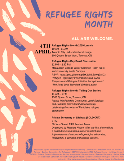 Flyer of Refugee Rights Month